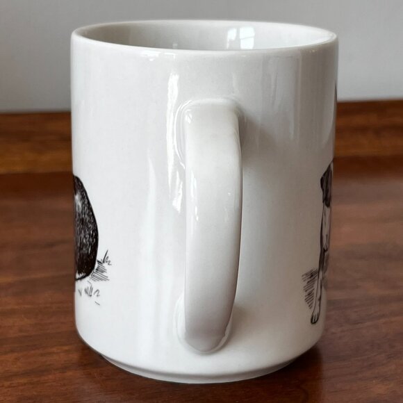 Vintage The Cache Boxer Mug Boxing Puppies Dog Coffee Cup 10 oz Cream Black HTF - Picture 5 of 11